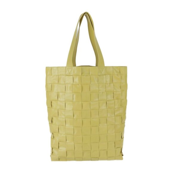 BOTTEGA VENETA Yellow Leather Intrecciato Tote Bag - Picture 3 of 10